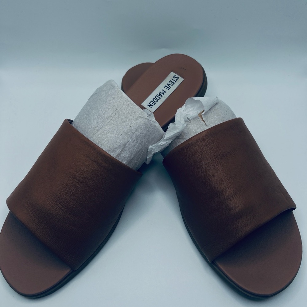 Steve Madden Dark Brown Leather Sandals Like New